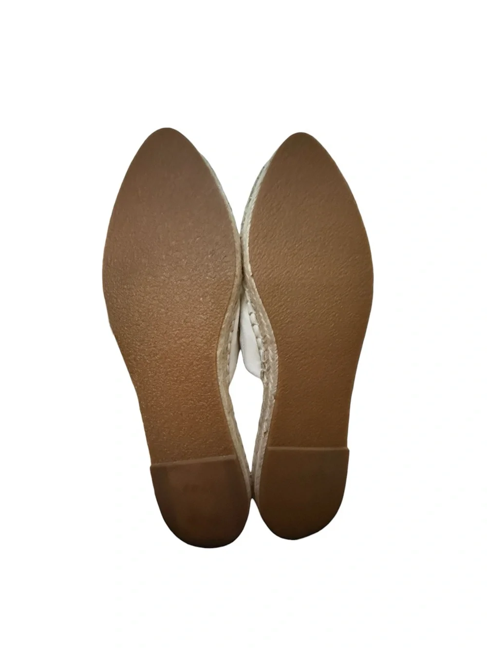 Halogen Leather Espadrille Mule Slides Size 9.5 White NWOT Coastal Quiet Luxury